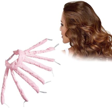 Heatless Hair Curler, Octopus Curling Rod Headband for Soft Hair Curls Ribbon Wave Formers Lazy Hair Roller with Adjustable strip Hair Curlers Styling Kit, Sleep Styler (pink)