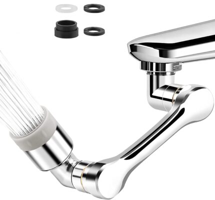 Swivel Faucet Aerator Rotatable Multi-Functional Extension Faucet, Faucet Extender for Taps, Tap Extender for Kitchen Sink with 2 Modes Splash Extension Faucet Filter