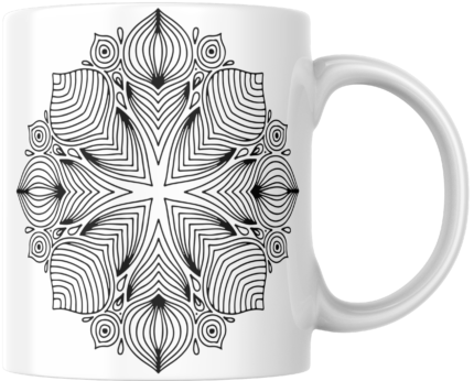 Mandala Printed Ceramic Mug | Coffee Mug | Tea Mug | Milk Mug | Designer Mug | 330 ml, Microwave & Dishwasher Safe | Mug for Kids | Mug for Friend, Birthday Gift