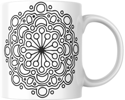 Mandala Printed Ceramic Mug | Coffee Mug | Tea Mug | Milk Mug | Designer Mug | 330 ml, Microwave & Dishwasher Safe | Mug for Kids | Mug for Friend, Birthday Gift