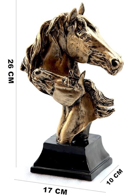 Handcrafted Horse Face Idol for Home D?cor Decorative Showpiece - 26 cm (Polyresin, Multicolor)